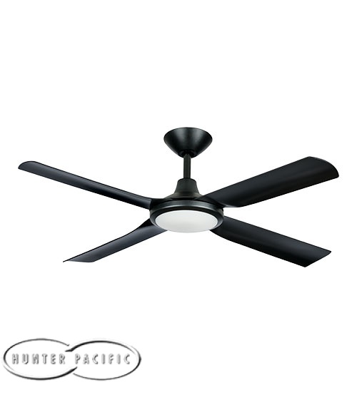 Hunter Pacific Next Creation 52" DC Motor Ceiling Fan with 18W Tricolour Dimmable LED Light & 6 Speed Remote - Black